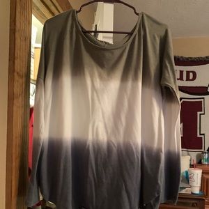 Long sleeve ombré shirt